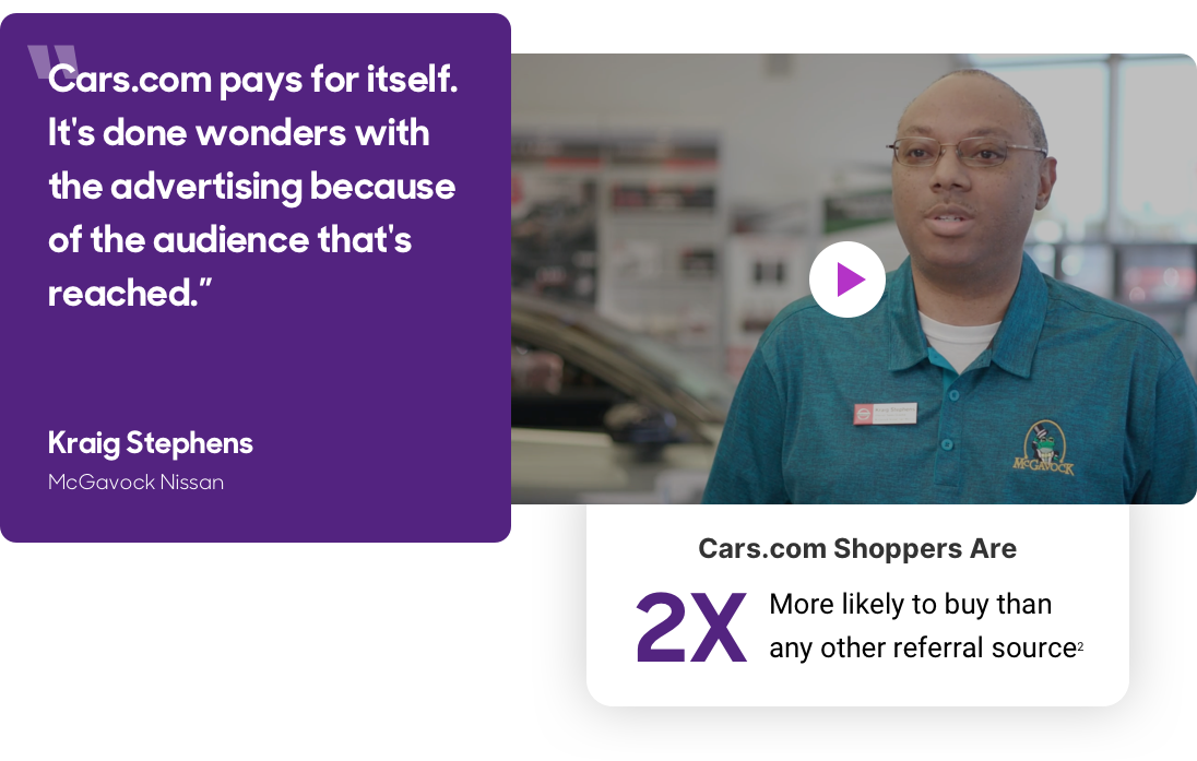 Cars.com Shoppers Are 2X MORE Likely To Buy Than Any Other Referral Source